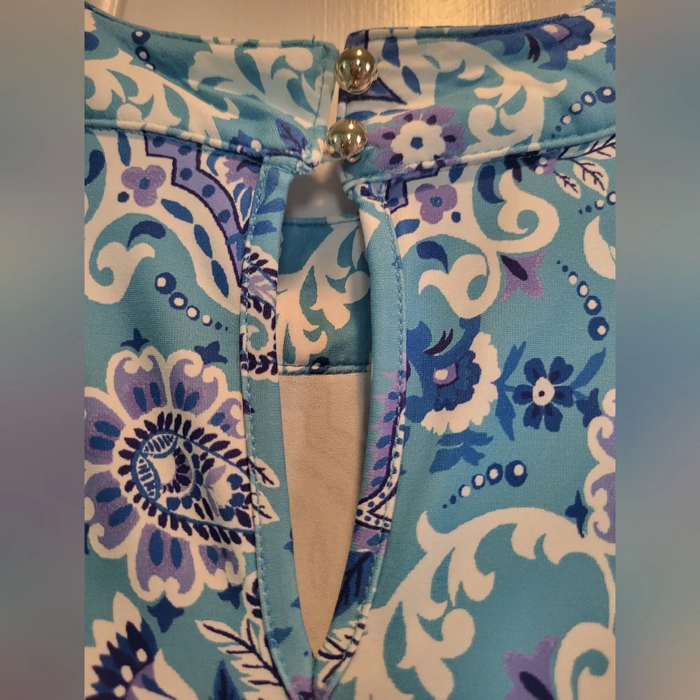Stella Parker Chic Blue Patterned Maxi Dress - Picture 4 of 9